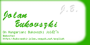 jolan bukovszki business card